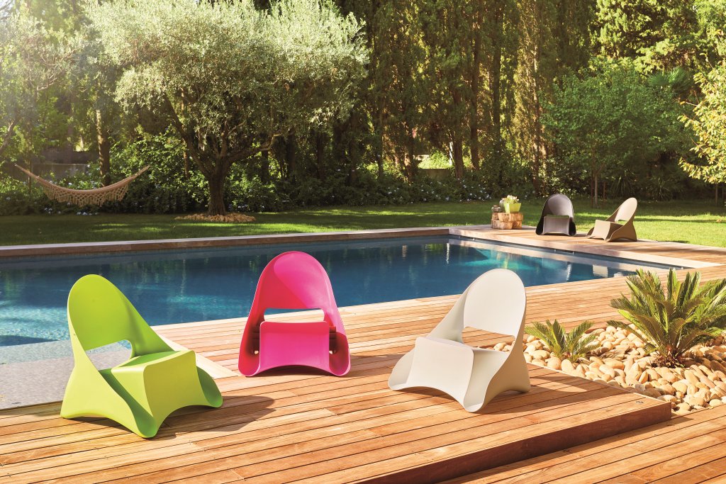 Salon de jardin design en alu imitation bois 4 places - Portofino