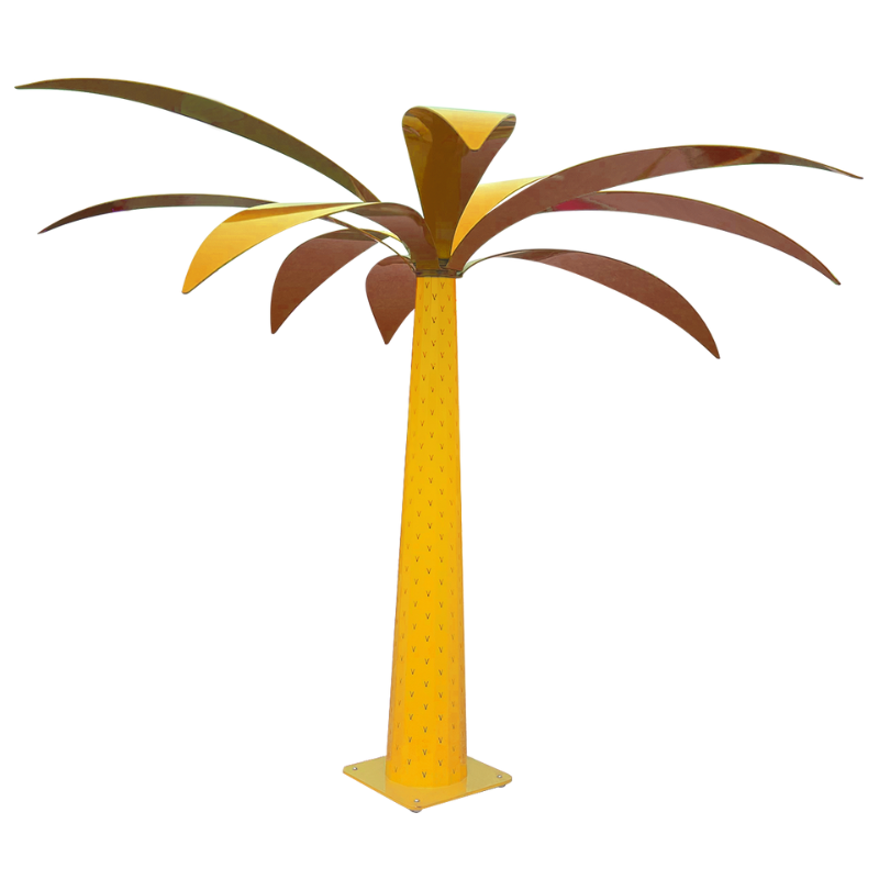 Palmier lumineux extérieur jaune pour jardin - Mobilier design extérieur -  2m ou 2.50m
