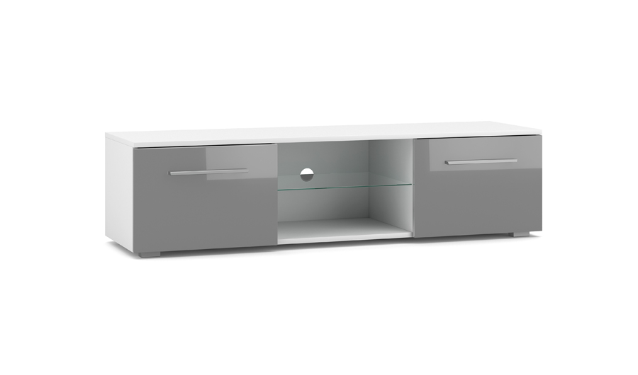 meuble tele design gris et blanc