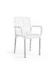 Chaise avec accoudoirs ARACNA - Confortable et Élégante avec pieds en aluminium, 4 coloris (Vendues par 4) Coloris : Blanc