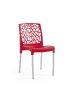Chaise de jardin SOPHIE - Élégance et Confort avec pieds en aluminium, 4 coloris (Vendues par 4) Coloris : Rouge