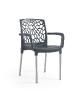 Chaise avec accoudoirs ARACNA - Confortable et Élégante avec pieds en aluminium, 4 coloris (Vendues par 4) Coloris : Anthracite