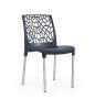 Chaise de jardin SOPHIE - Élégance et Confort avec pieds en aluminium, 4 coloris (Vendues par 4) Coloris : Anthracite