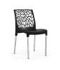 Chaise de jardin SOPHIE - Élégance et Confort avec pieds en aluminium, 4 coloris (Vendues par 4) Coloris : Noir