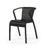 Chaise extérieur polypropylène TUGA - Chaise en plastique, 6 Coloris (Vendues par 4) Coloris : Noir