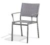 fauteuil jardin empilable aluminium textilene stockholm gris anthracite