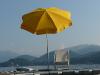 parasol plage anti uv jaune/blanc-jaune