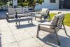 salon jardin ibiza 5 places fauteuils canape aluminium gris anthracite