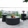table basse de jardin ronde noir ardoise rome