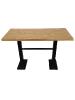 table double plateau bois clair 60x120cm pietement acier
