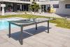 table jardin aluminium plateau verre rallonge tolode