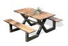 table jardin bancs aluminium hpl effet bois