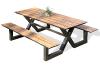 table jardin bancs aluminium hpl effet bois