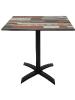 table pliable pied noir plateau compact style industrie