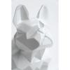 tete chien bouledogue decoration assis origami blanc