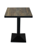 Table intérieur simple  BOIS - plateau bois 50x50 - piétement Acier noir
