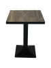 Table intérieur simple  BOIS - plateau bois 60x60 - piétement Acier noir