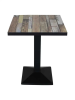 Table simple intérieur VINTAGE - plateau bois 70x70 - piétement Acier