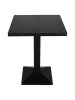 table bar noir plateau bois 70x70 pietement acier noir