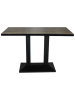table double bois 70x120cm pietement acier noir