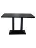 table double plateau noir 60x120cm  pied central acier noir
