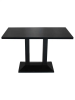 table double plateau noir 60x120cm  pied central acier noir