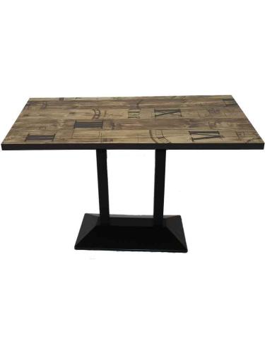 Table double intérieur ROMAINE - plateau bois 60x120cm - piétement Acier