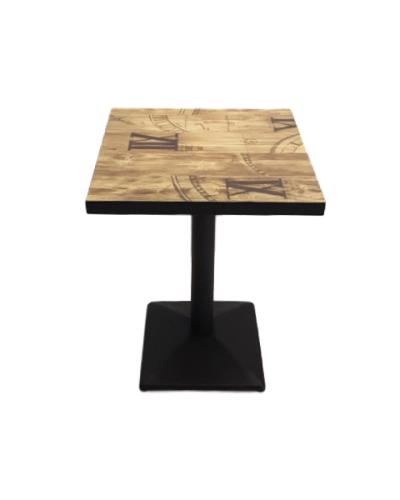 table simple romaine plateau bois 60x60 pietement acier
