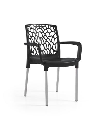 chaise avec accoudoirs aracna pieds en aluminium