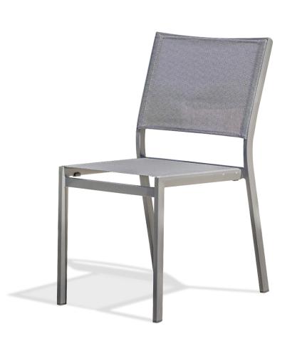 chaise jardin empilable textilene aluminium stockholm gris anthracite