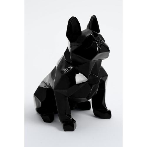 decoration chien bouledogue francais assi origami noir