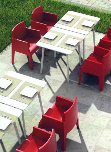 fauteuil exterieur jardin design box rouge