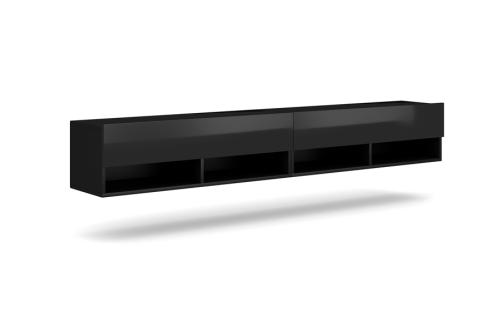 meuble tv suspendu noir xl 200cm