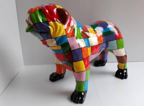 sculpture bulldog anglais  puzzle multicolor