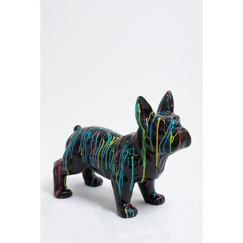 statue chien bulldog français noir design splash