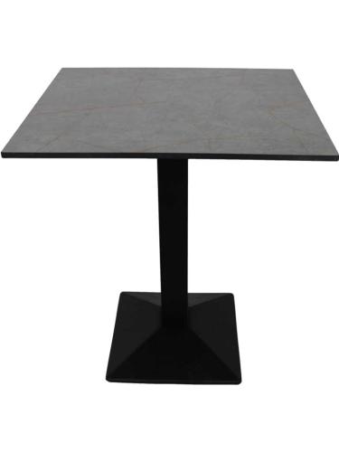 table appoint  pied noir plateau compact couleur galene