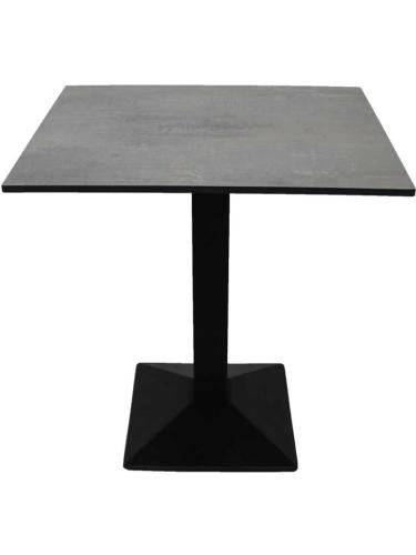 table appoint pied noir plateau compact couleur granite
