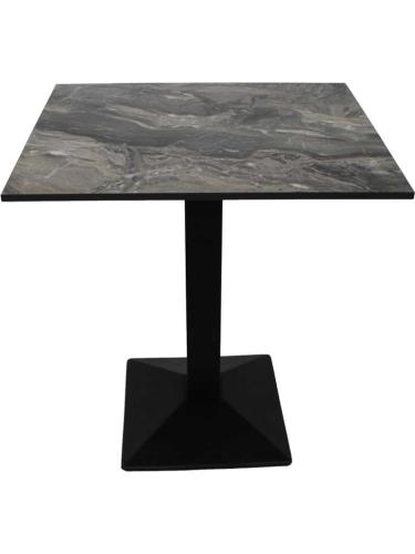 table bistrot pied noir plateau compact couleur quartz