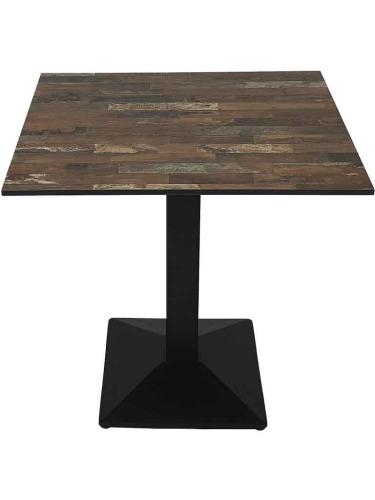 table bistrot pied noir plateau compact style vinyle