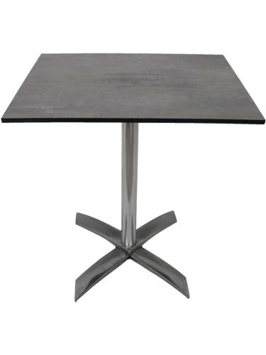 table 2 personnes pied inox plateau couleur granite