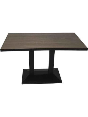 table double plateau taupe 70x120cm pietement acier