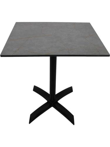 table pliable pied noir plateau compact couleur galene