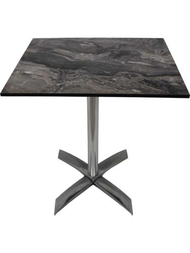 table pliante pied inox plateau compact couleur quartz