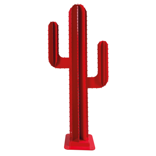 cactus decoration exterieur rouge 2 branches 8 feuilles neon led