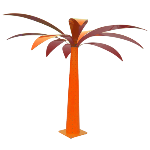 palmier led exterieur aluminium orange