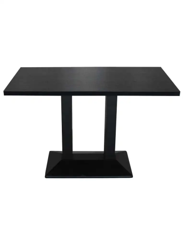 table double plateau noir 70x120cm pietement acier